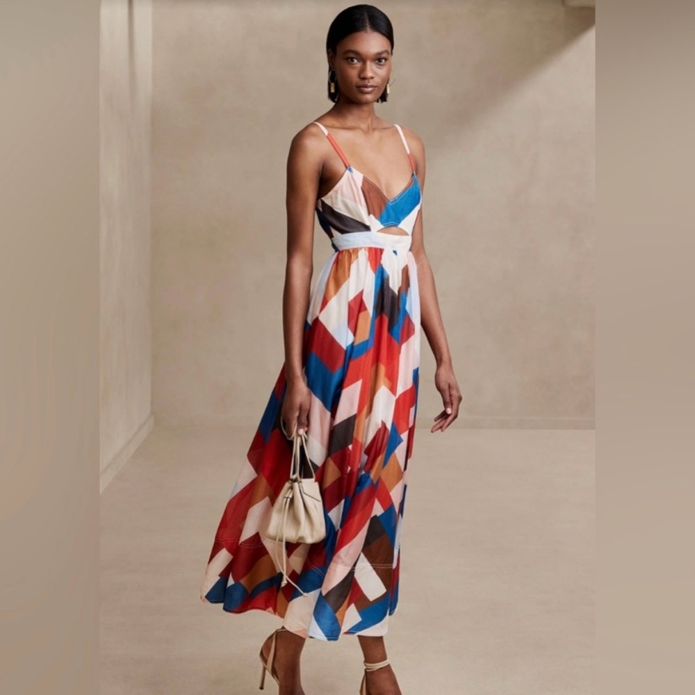 NWT Banana Repibloc ISA COTTON-SILK DRESS